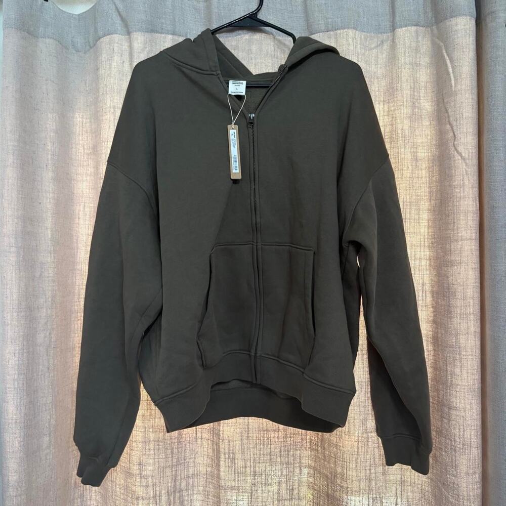 Skims brown zip up hoodie